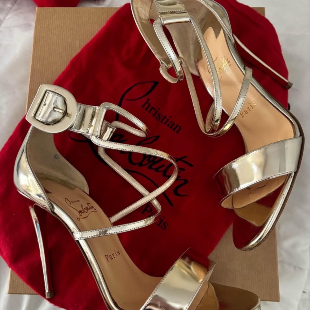 Christian Louboutin Choca 100 Specchio Light Gold